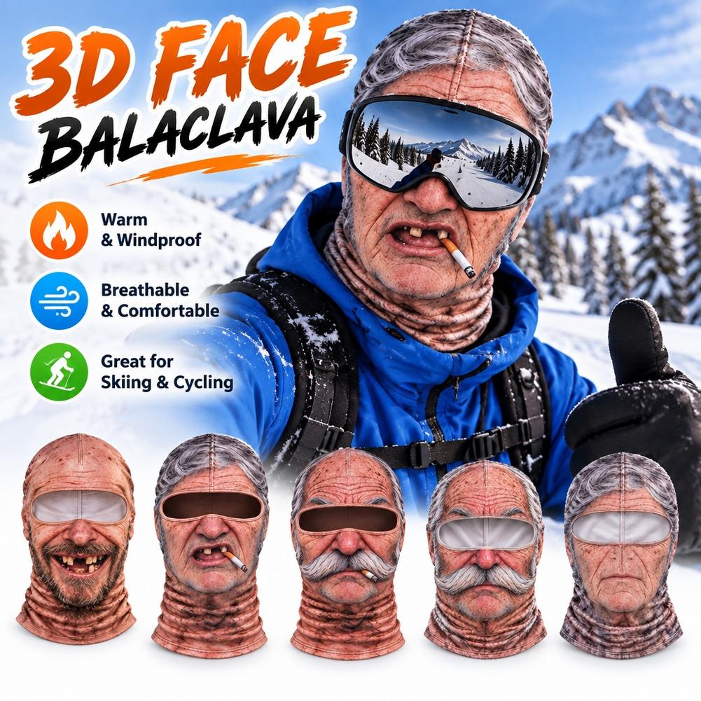 3D Printing Mask - Old Man Skimaske Lustige Realistische Gesichts-Balaclava